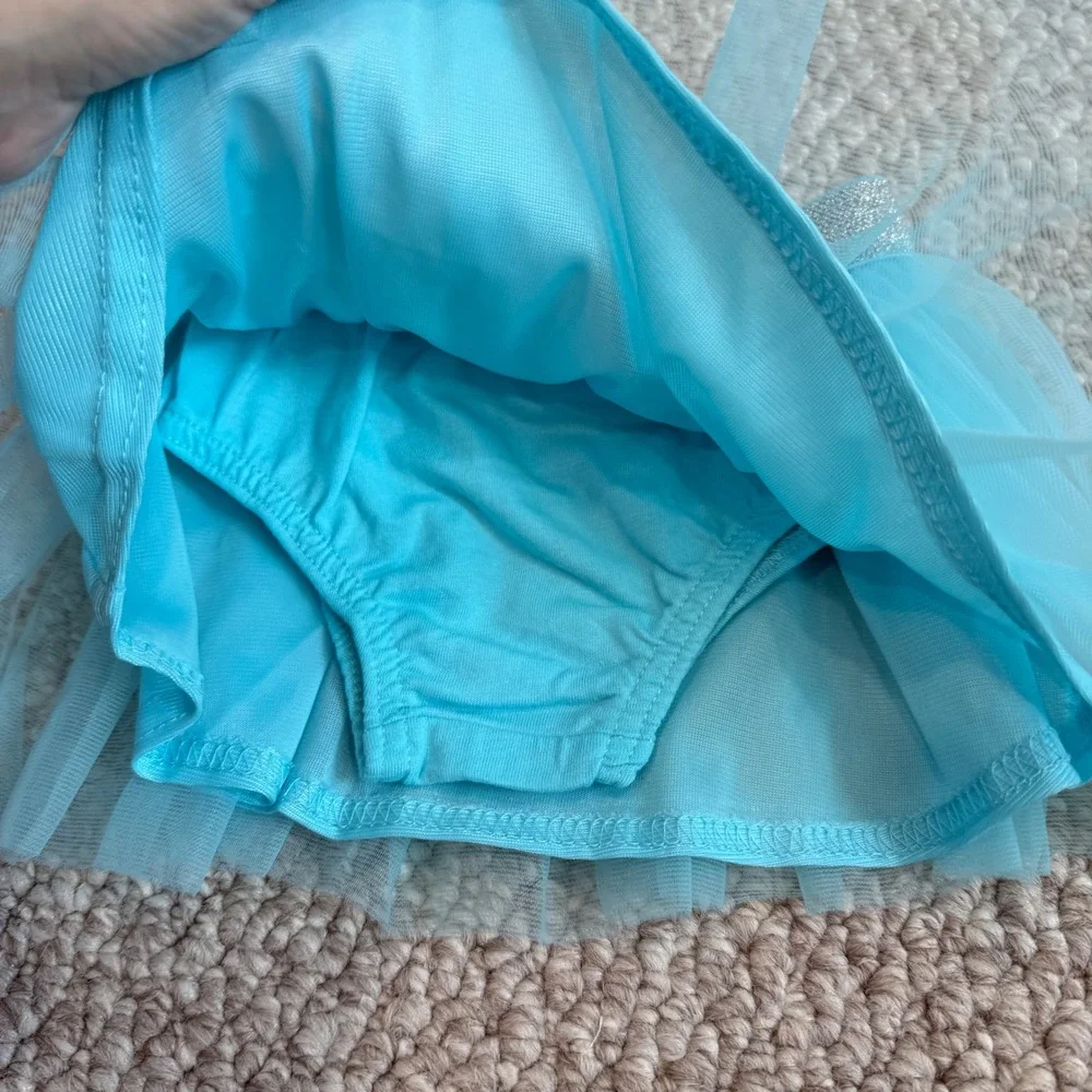 Garanimals Baby Girl Turquoise Tulle Tutu Skirt Silver Glitter Size 0-3 Months - Picture 2 of 3